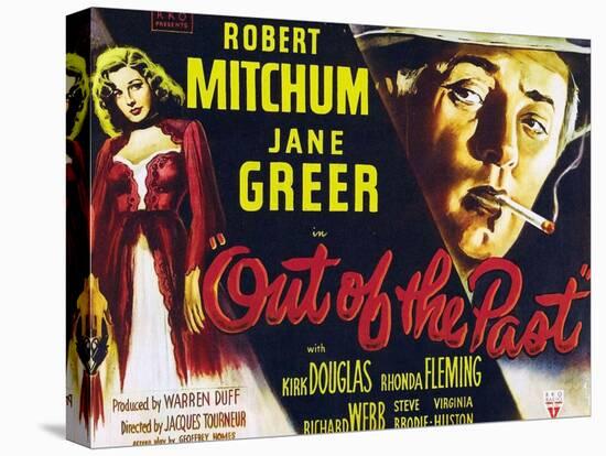 Out of the Past, UK Movie Poster, 1947-null-Stretched Canvas