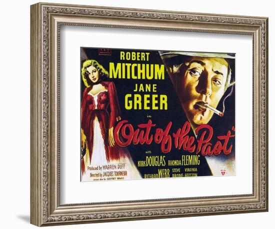 Out of the Past, UK Movie Poster, 1947-null-Framed Art Print