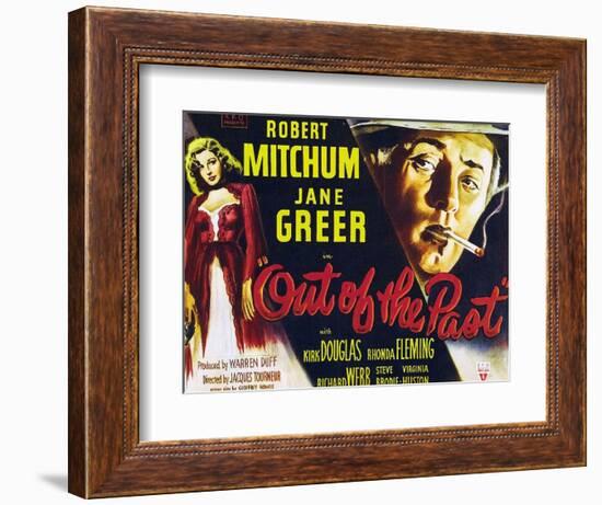 Out of the Past, UK Movie Poster, 1947-null-Framed Art Print