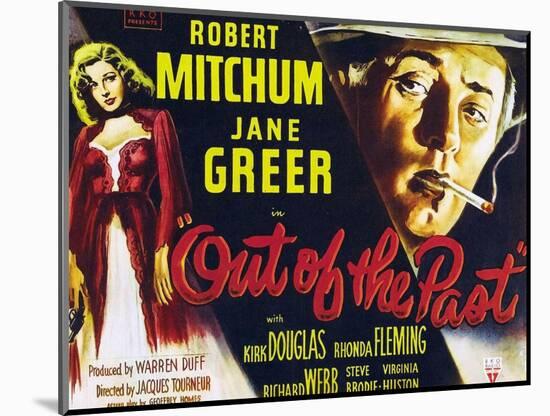 Out of the Past, UK Movie Poster, 1947-null-Mounted Art Print
