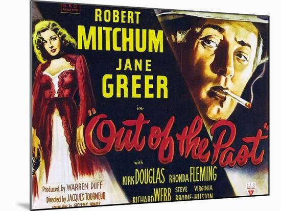 Out of the Past, UK Movie Poster, 1947-null-Mounted Art Print