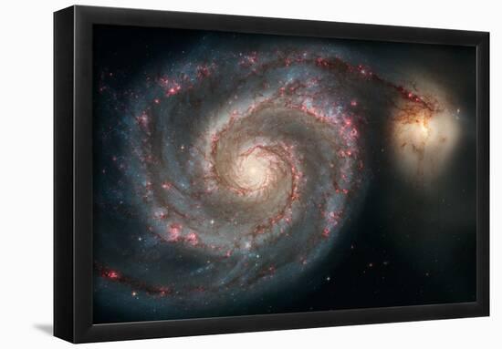 Out of This Whirl: the Whirlpool Galaxy M51 and Companion Galaxy Space Photo Art Poster Print-null-Framed Poster