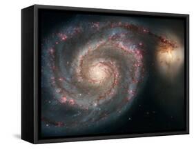 Out of This Whirl: the Whirlpool Galaxy M51 and Companion Galaxy Space Photo Art Poster Print-null-Framed Stretched Canvas