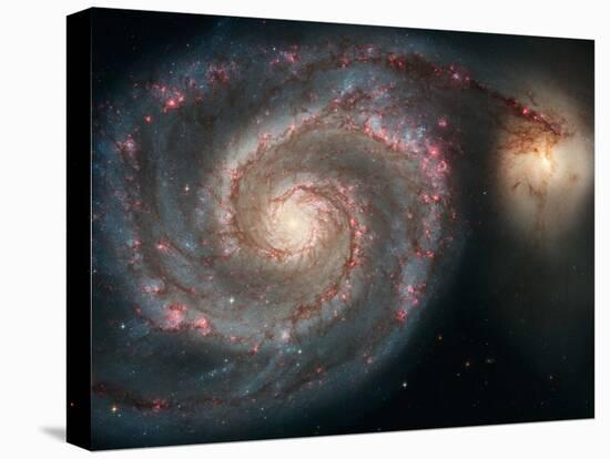 Out of This Whirl: the Whirlpool Galaxy M51 and Companion Galaxy Space Photo Art Poster Print-null-Stretched Canvas