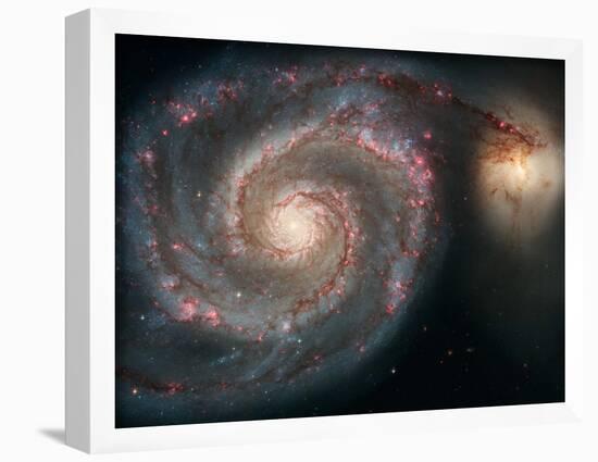 Out of This Whirl: the Whirlpool Galaxy M51 and Companion Galaxy Space Photo Art Poster Print-null-Framed Poster