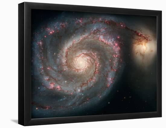 Out of This Whirl: the Whirlpool Galaxy M51 and Companion Galaxy Space Photo Art Poster Print-null-Framed Poster