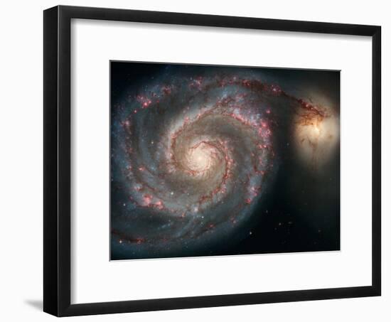 Out of This Whirl: the Whirlpool Galaxy M51 and Companion Galaxy Space Photo Art Poster Print-null-Framed Poster