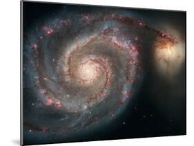 Out of This Whirl: the Whirlpool Galaxy M51 and Companion Galaxy Space Photo Art Poster Print-null-Mounted Poster