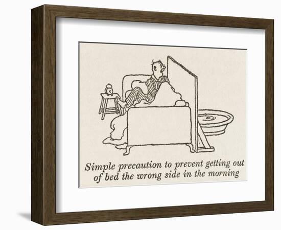 Out of Wrong Side of Bed-William Heath Robinson-Framed Art Print