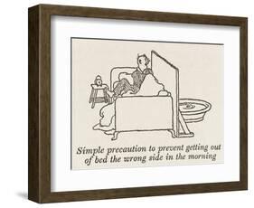 Out of Wrong Side of Bed-William Heath Robinson-Framed Art Print