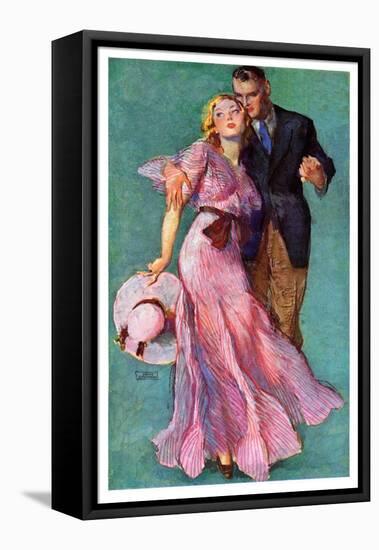 "Out on a Date,"July 14, 1934-John LaGatta-Framed Stretched Canvas