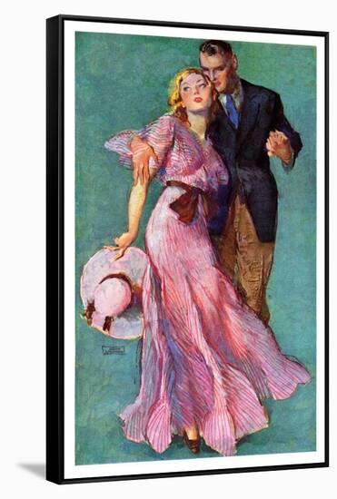 "Out on a Date,"July 14, 1934-John LaGatta-Framed Stretched Canvas