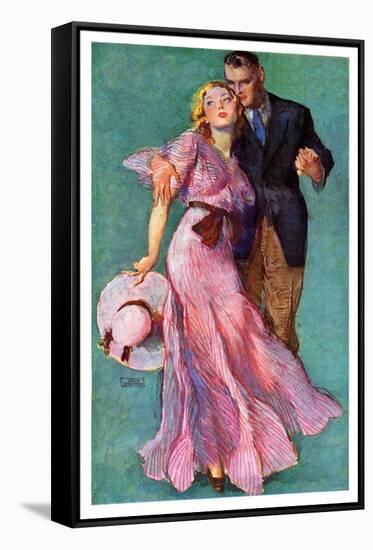 "Out on a Date,"July 14, 1934-John LaGatta-Framed Stretched Canvas