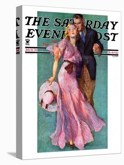 "Out on a Date," Saturday Evening Post Cover, July 14, 1934-John LaGatta-Stretched Canvas