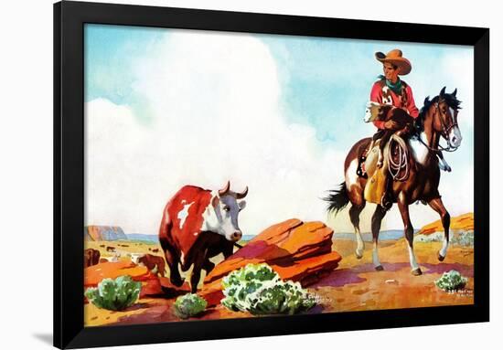 Out on the Range - Jack and Jill, March 1942-Manning de V. Lee-Framed Giclee Print