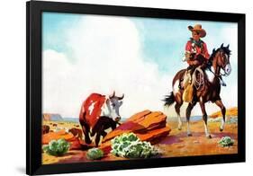 Out on the Range - Jack and Jill, March 1942-Manning de V. Lee-Framed Giclee Print