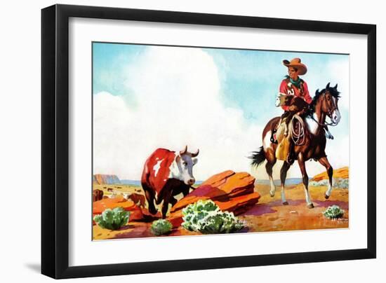 Out on the Range - Jack and Jill, March 1942-Manning de V. Lee-Framed Giclee Print