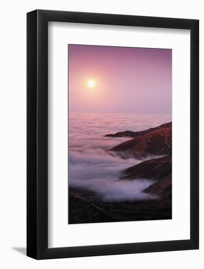 Out There Harvest Moon Light Glow & Pacfic Ocean Fog Marin Headlands-Vincent James-Framed Photographic Print