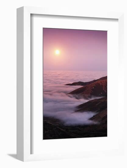 Out There Harvest Moon Light Glow & Pacfic Ocean Fog Marin Headlands-Vincent James-Framed Photographic Print