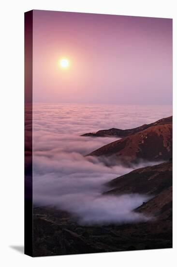 Out There Harvest Moon Light Glow & Pacfic Ocean Fog Marin Headlands-Vincent James-Stretched Canvas