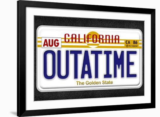 OUTATIME License Plate Movie-null-Framed Art Print