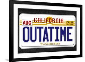 OUTATIME License Plate Movie-null-Framed Art Print