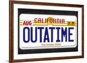 OUTATIME License Plate Movie-null-Framed Art Print