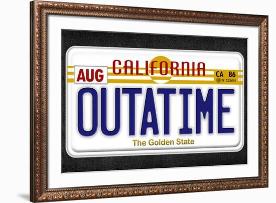 OUTATIME License Plate Movie-null-Framed Art Print