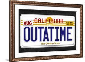 OUTATIME License Plate Movie-null-Framed Art Print