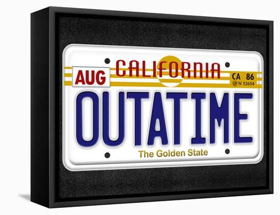 OUTATIME License Plate-null-Framed Stretched Canvas