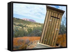 Outback Dunny and Uluru (Ayers Rock), Uluru-Kata Tjuta National Park, Northern Territory, Australia-Steve & Ann Toon-Framed Stretched Canvas