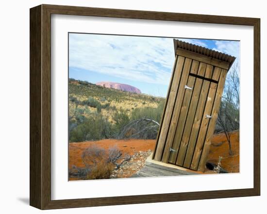 Outback Dunny and Uluru (Ayers Rock), Uluru-Kata Tjuta National Park, Northern Territory, Australia-Steve & Ann Toon-Framed Photographic Print