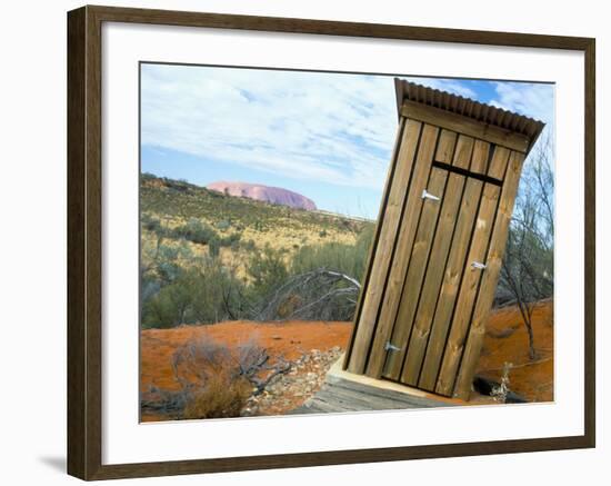 Outback Dunny and Uluru (Ayers Rock), Uluru-Kata Tjuta National Park, Northern Territory, Australia-Steve & Ann Toon-Framed Photographic Print