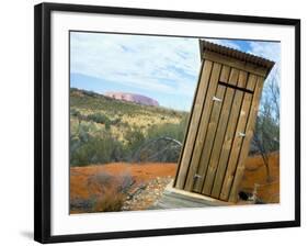 Outback Dunny and Uluru (Ayers Rock), Uluru-Kata Tjuta National Park, Northern Territory, Australia-Steve & Ann Toon-Framed Photographic Print