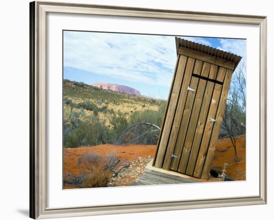 Outback Dunny and Uluru (Ayers Rock), Uluru-Kata Tjuta National Park, Northern Territory, Australia-Steve & Ann Toon-Framed Photographic Print