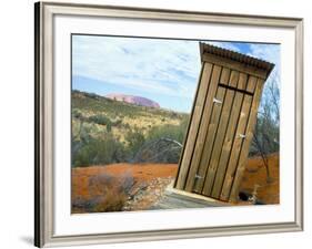 Outback Dunny and Uluru (Ayers Rock), Uluru-Kata Tjuta National Park, Northern Territory, Australia-Steve & Ann Toon-Framed Photographic Print