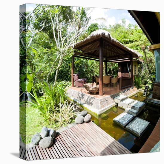 Outdoor Area at Luxury Accommodation Near Ubud on the Island of Bali, Indonesia, Southeast Asia-Matthew Williams-Ellis-Stretched Canvas