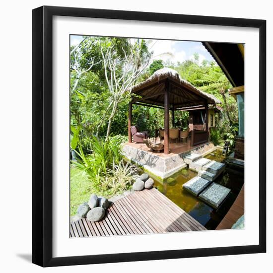 Outdoor Area at Luxury Accommodation Near Ubud on the Island of Bali, Indonesia, Southeast Asia-Matthew Williams-Ellis-Framed Photographic Print