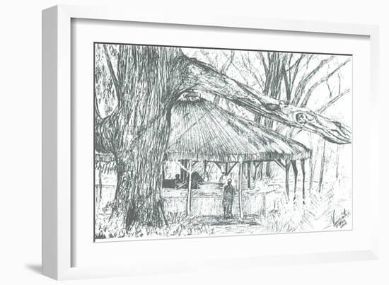 Outdoor bar, lake Naivasha, 2006-Vincent Alexander Booth-Framed Giclee Print