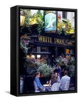 Outdoor Cafe, London, England-Robin Hill-Framed Stretched Canvas