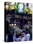 Outdoor Cafe, London, England-Robin Hill-Stretched Canvas