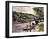 Outdoor Cafe on the Banks of the Oise, 1897-Maximilien Luce-Framed Giclee Print