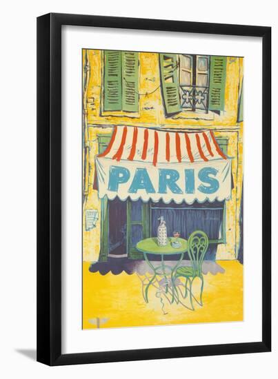 Outdoor Cafe, Paris, France-null-Framed Art Print