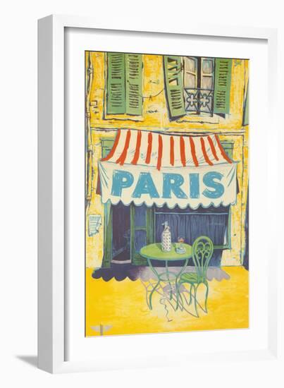 Outdoor Cafe, Paris, France-null-Framed Art Print