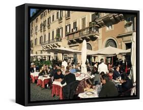 Outdoor Cafe, Piazza Navona, Rome, Lazio, Italy-Sergio Pitamitz-Framed Stretched Canvas