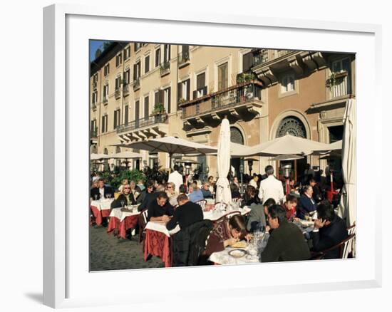 Outdoor Cafe, Piazza Navona, Rome, Lazio, Italy-Sergio Pitamitz-Framed Photographic Print