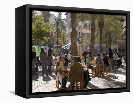 Outdoor Cafe, Plaza Nueva, Granada, Andalucia, Spain-Sheila Terry-Framed Stretched Canvas