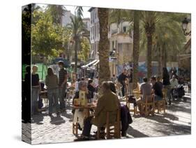 Outdoor Cafe, Plaza Nueva, Granada, Andalucia, Spain-Sheila Terry-Stretched Canvas
