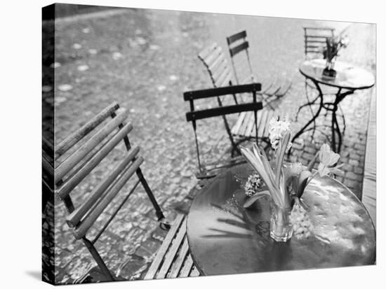 Outdoor Cafe Table, Lucerne, Switzerland-Walter Bibikow-Stretched Canvas