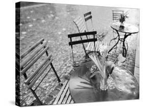 Outdoor Cafe Table, Lucerne, Switzerland-Walter Bibikow-Stretched Canvas